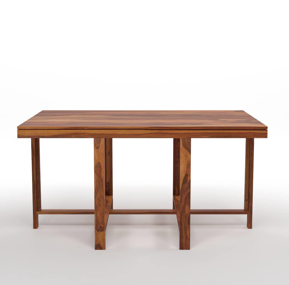 Ruvia Solid Sheesham Wood Space Saving Dining Table 6 Seater | Six Seater Dinning Table - Image 4