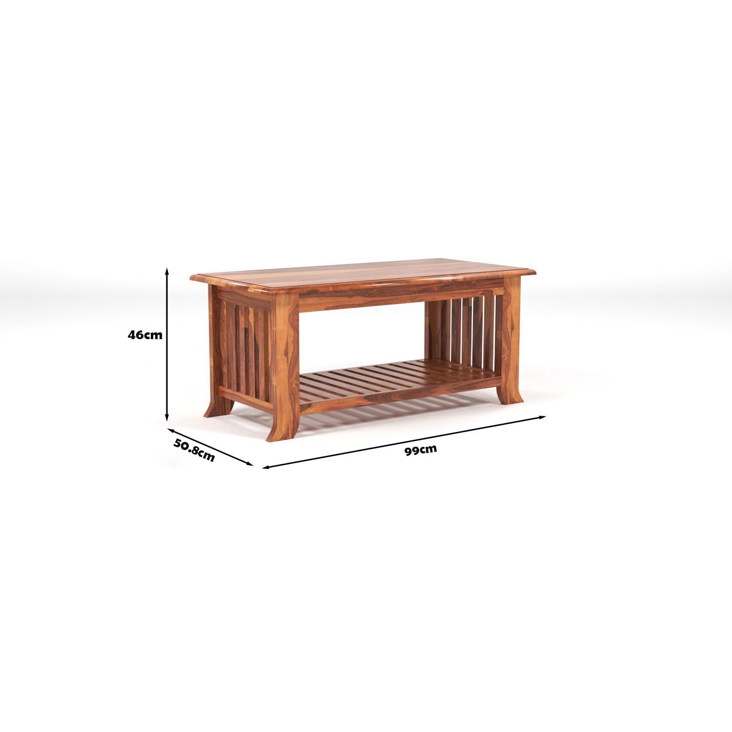 Budst Sheesham Wooden Center Coffee Table for Living Room - Image 3