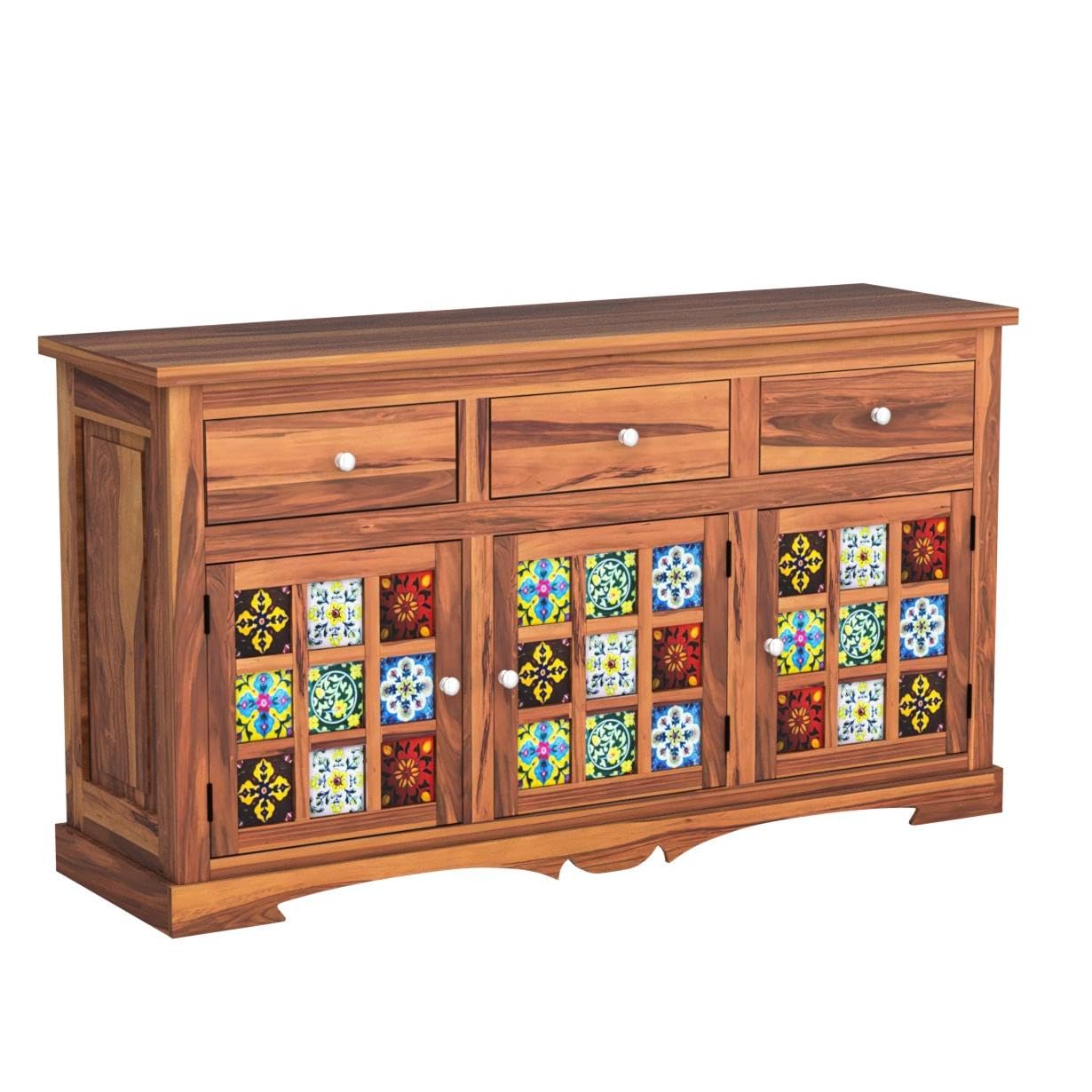 Zenvy Sheesham Wood Sideboard and Cabinets - Image 6