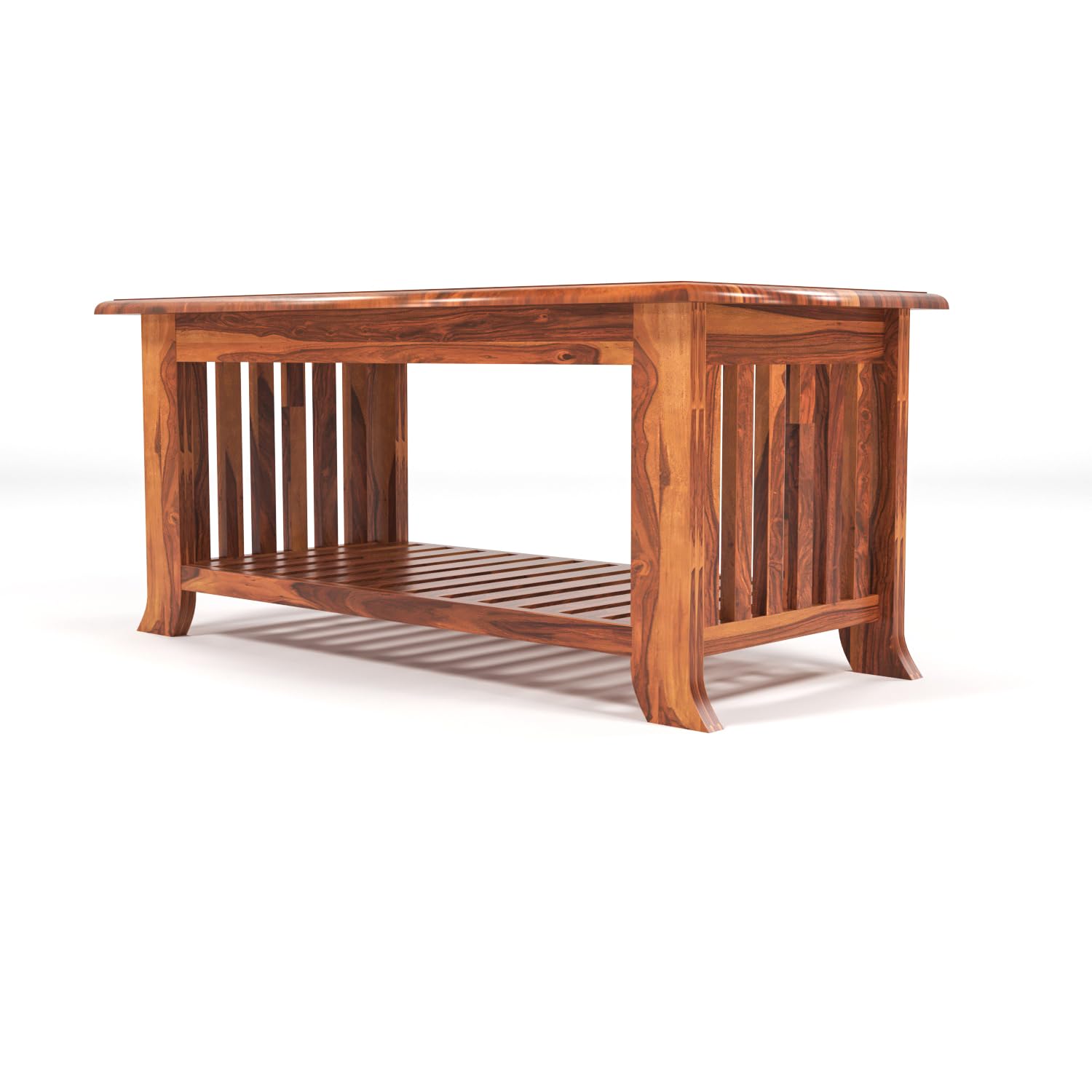 Budst Sheesham Wooden Center Coffee Table for Living Room - Image 7