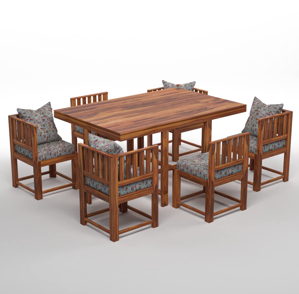 Ruvia Solid Sheesham Wood Space Saving Dining Table 6 Seater | Six Seater Dinning Table - Image 8