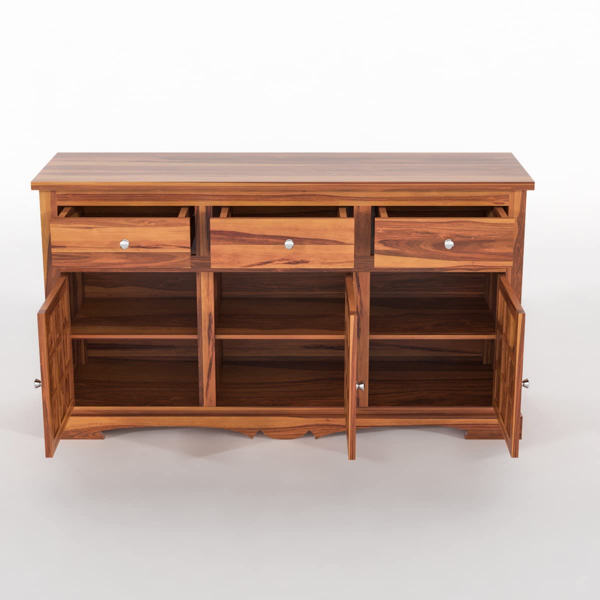 Zenvy Sheesham Wood Sideboard and Cabinets - Image 2