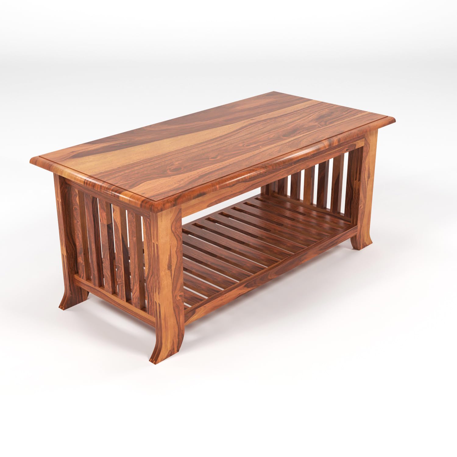 Budst Sheesham Wooden Center Coffee Table for Living Room - Image 5