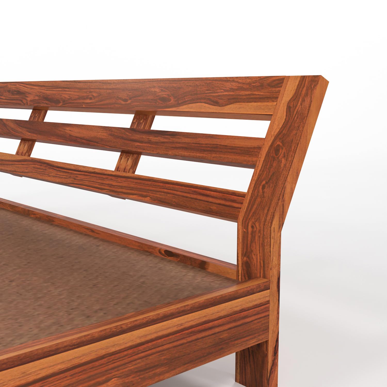 Luvon Solid Sheesham Wood King Size Bed Without Storage for Bedroom - Image 2